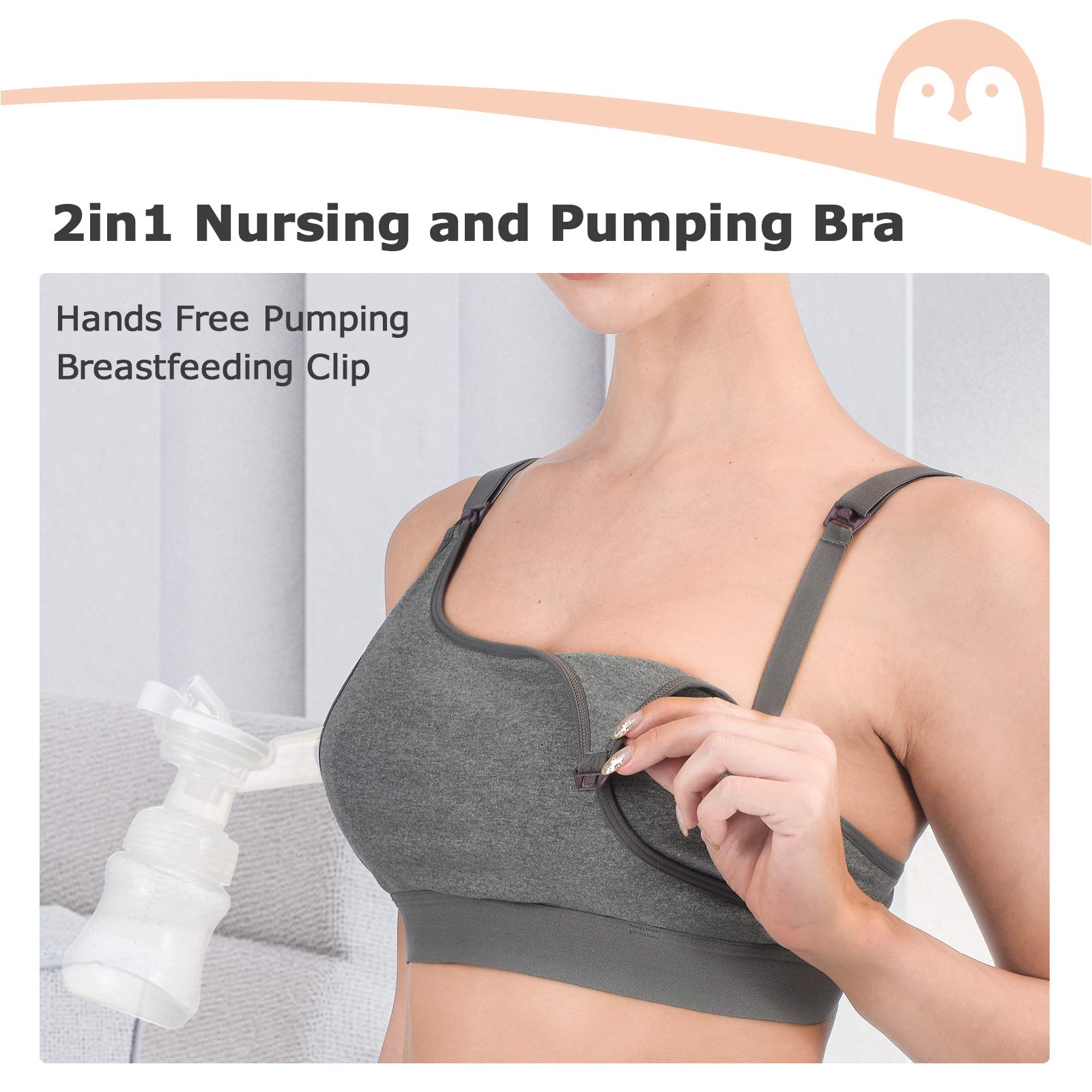 Foto 4 pulgar | Sujetador Momcozy Pumping Bra, Manos Libres, 2 Unidades, Algodón - Venta Internacional.
