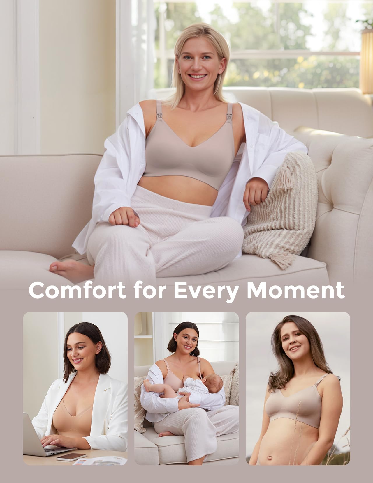 Foto 5 | Sujetador De Lactancia Momcozy Seamless, Paquete De 2 Unidades, Cómodo Para Mujer - Venta Internacional.