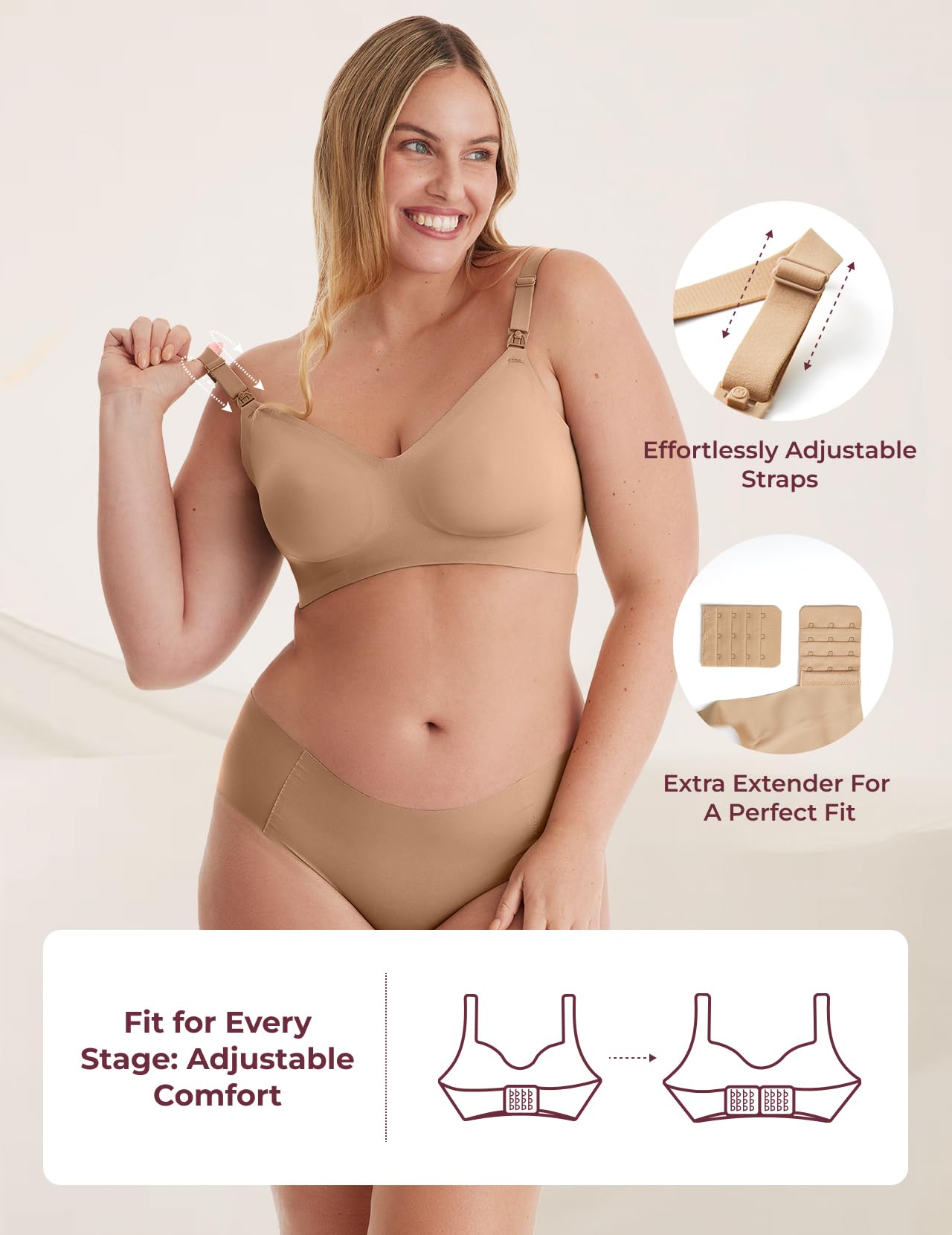 Foto 5 pulgar | Sujetador De Lactancia Momcozy Yn21 Seamless Ultra Comfort Maternity - Venta Internacional.