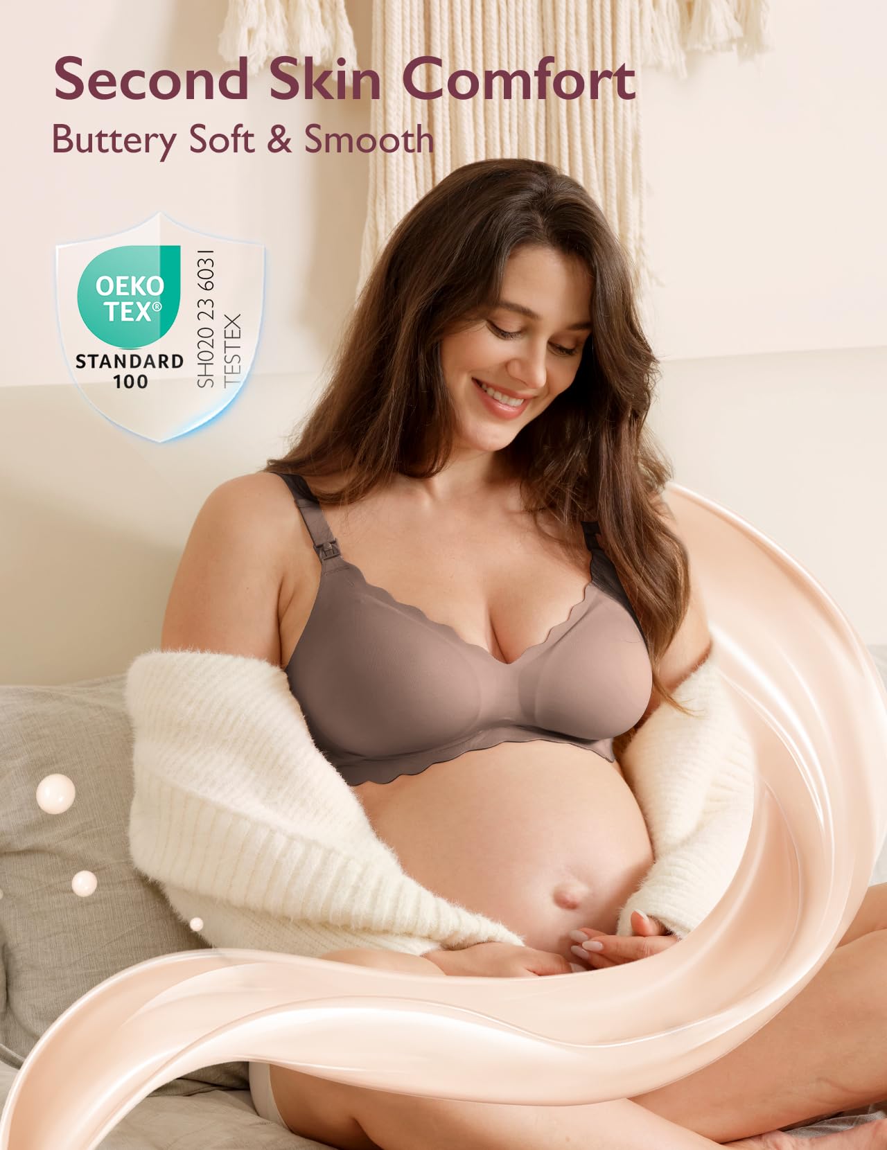 Foto 3 pulgar | Sujetador De Lactancia Momcozy Seamless Pregnancy Maternity Marrón Oscuro - Venta Internacional.