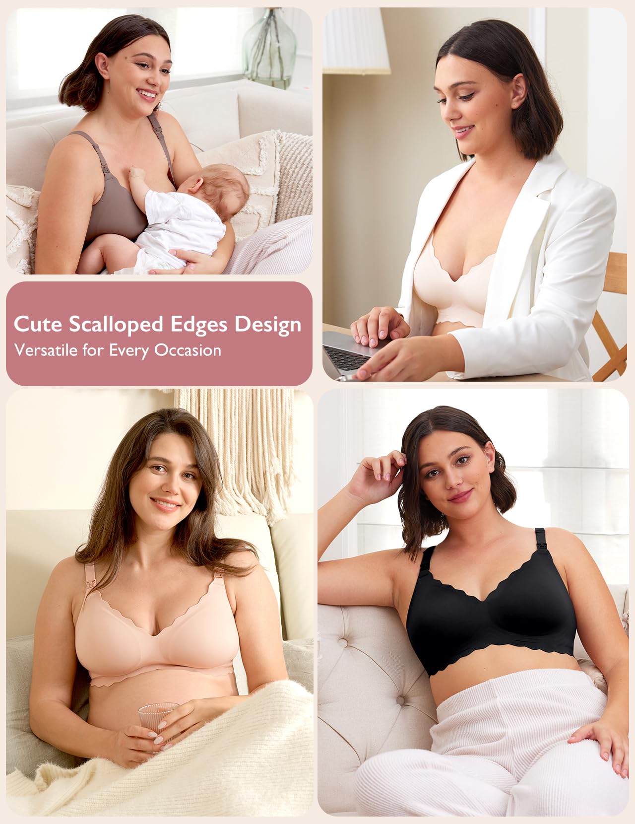 Foto 6 pulgar | Sujetador De Lactancia Momcozy Seamless Pregnancy Maternity Marrón Oscuro - Venta Internacional.