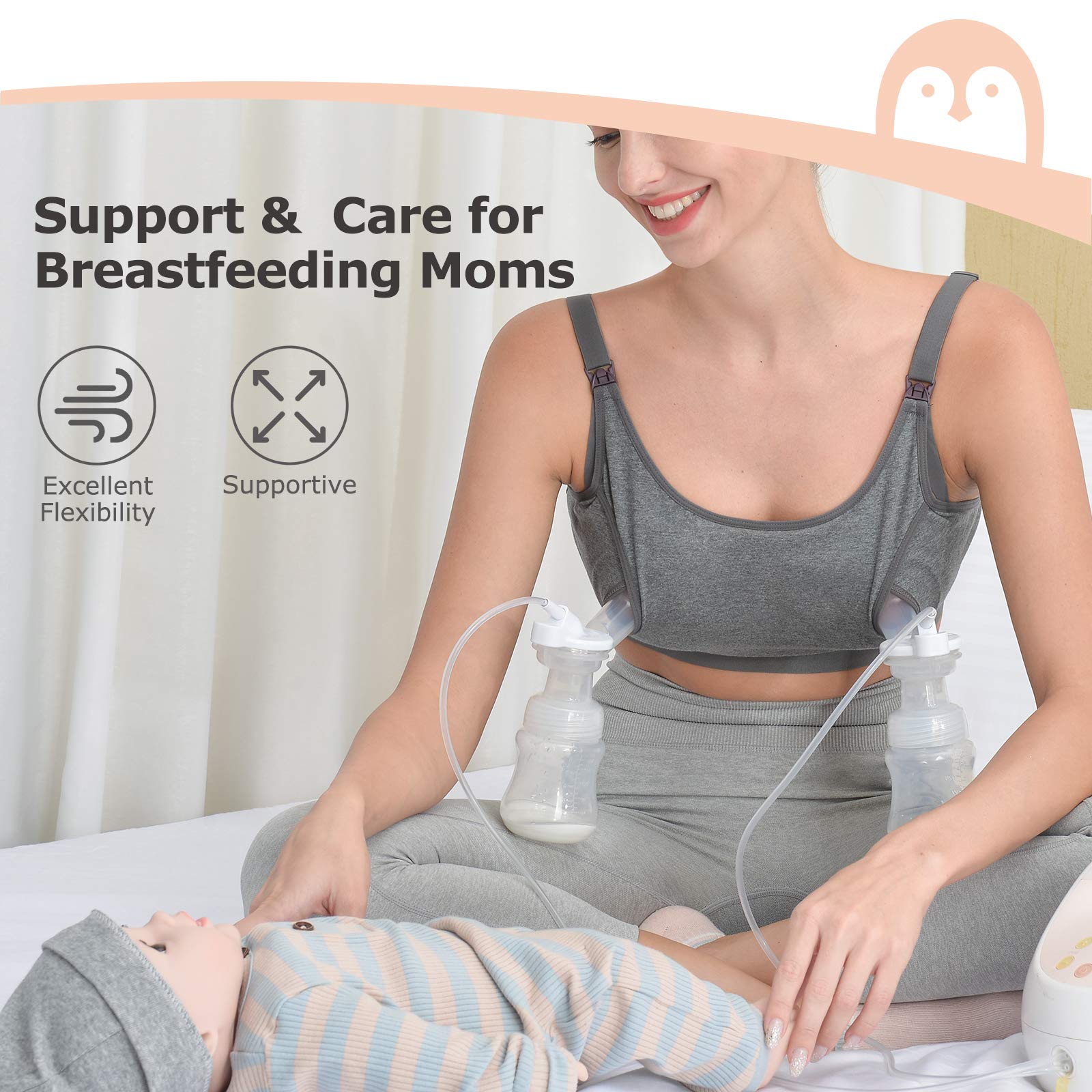 Foto 3 pulgar | Sujetador Momcozy Pumping Bra, Manos Libres, 3 Unidades, Algodón - Venta Internacional.