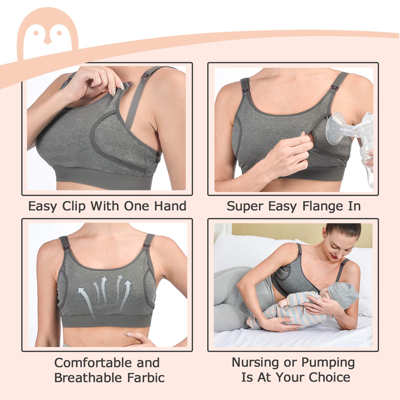 Foto 4 pulgar | Sujetador Momcozy Pumping Bra, Manos Libres, 3 Unidades, Algodón - Venta Internacional.