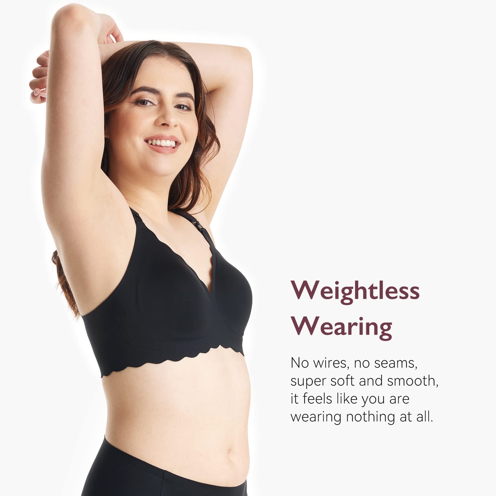 Foto 3 pulgar | Sujetador De Lactancia Momcozy Seamless Pregnancy Maternity Black - Venta Internacional.