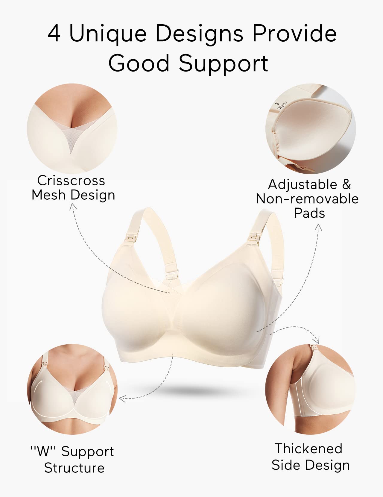 Foto 4 pulgar | Sujetador De Lactancia Momcozy Comfort Maternity Sleep Embarazo Nude - Venta Internacional.