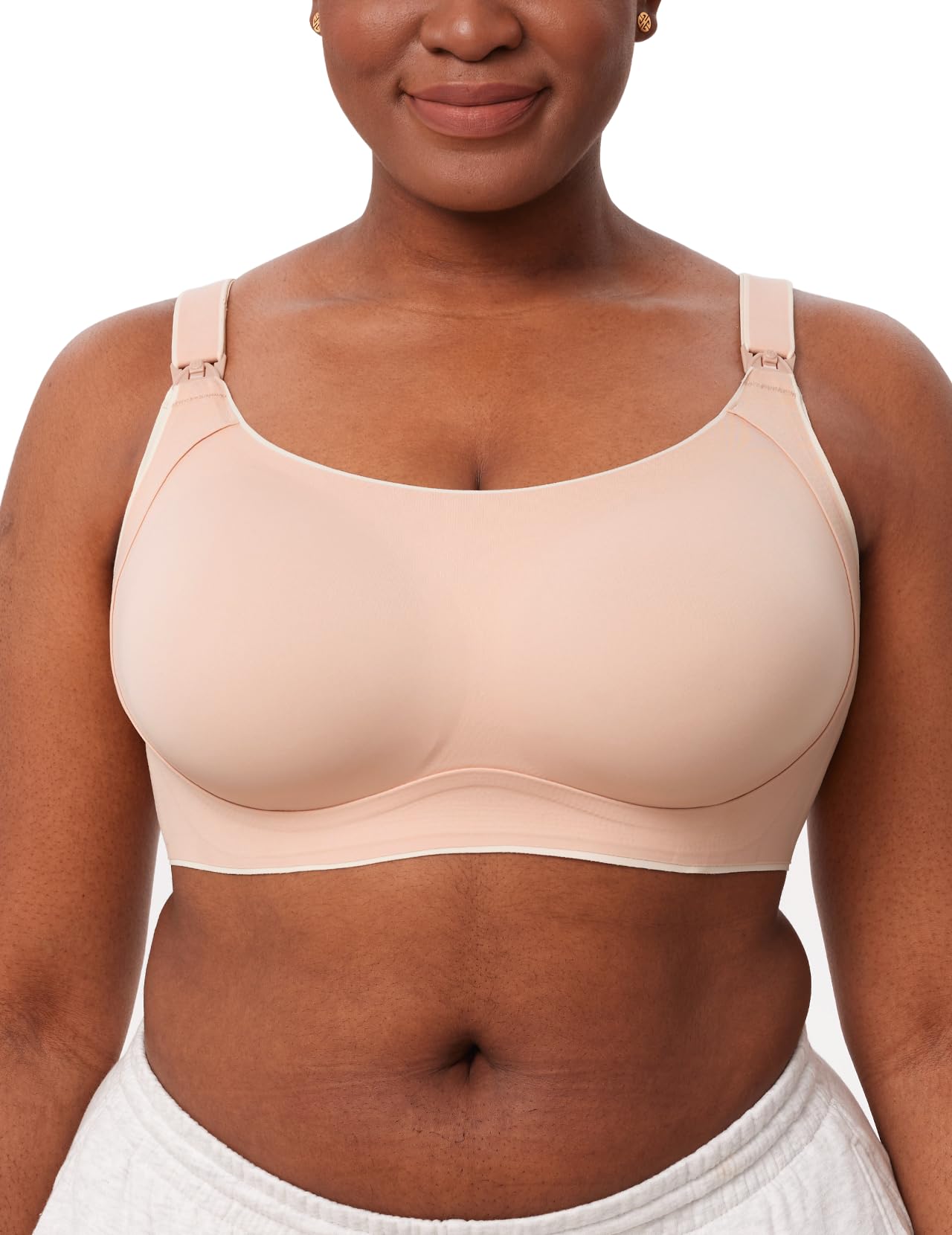 Sujetador De Lactancia Momcozy Busty Con Cuello En U De Cobertura Total Inalámbrico - Venta Internacional.