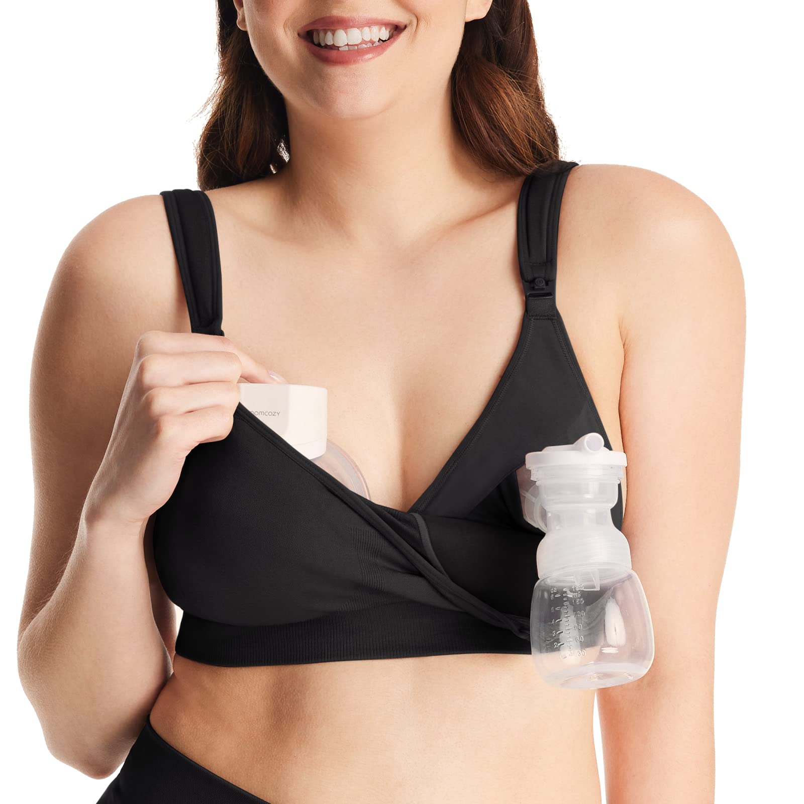 Sujetador Momcozy, De Licra, Manos Libres, Acolchado, Color Negro - Venta Internacional.