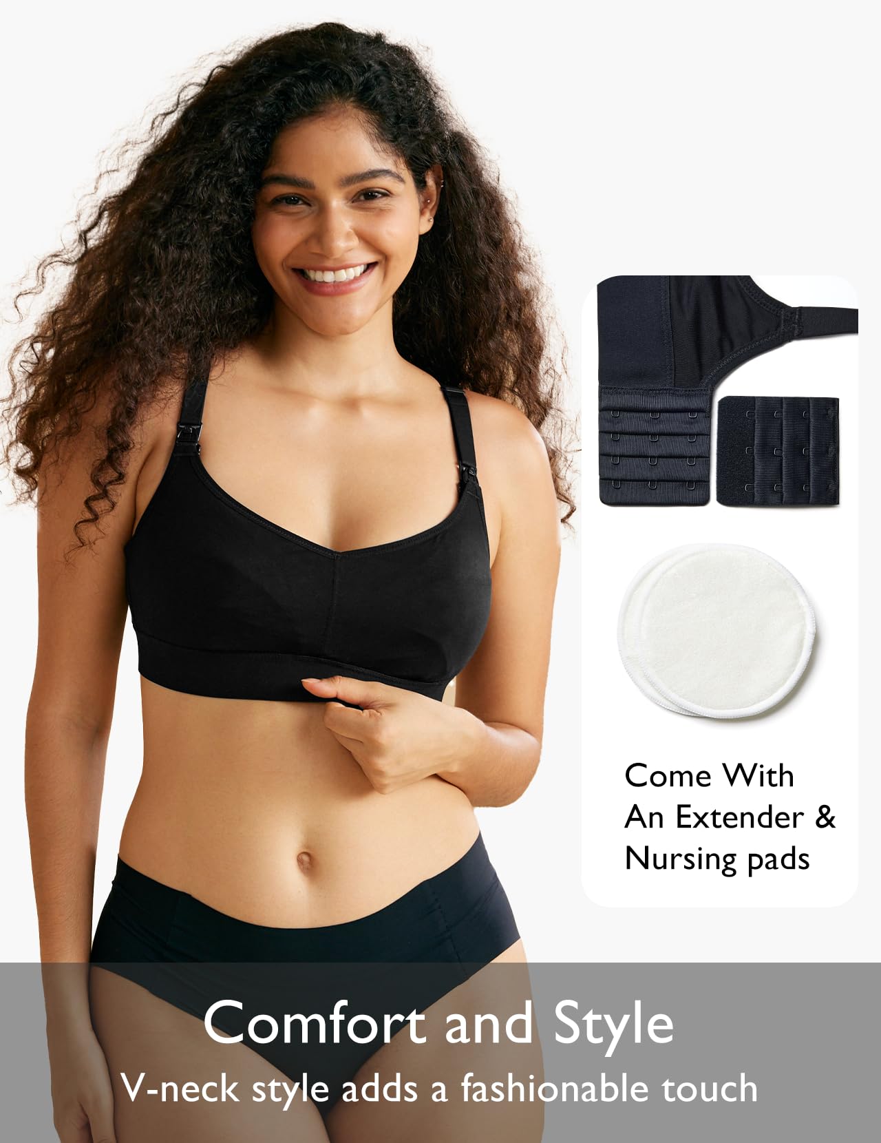 Foto 4 | Sujetador Momcozy Con Cuello En V, Manos Libres, Negro, Para Usar Todo El Día - Venta Internacional.