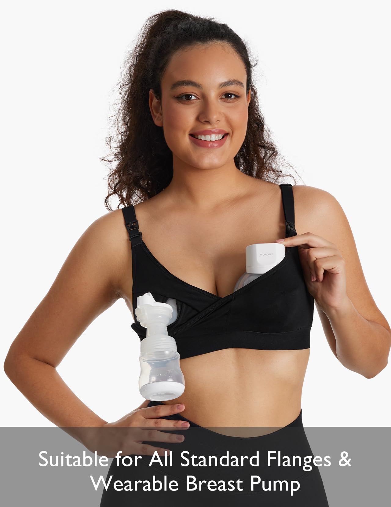 Foto 6 pulgar | Sujetador Momcozy Con Cuello En V, Manos Libres, Negro, Para Usar Todo El Día - Venta Internacional.