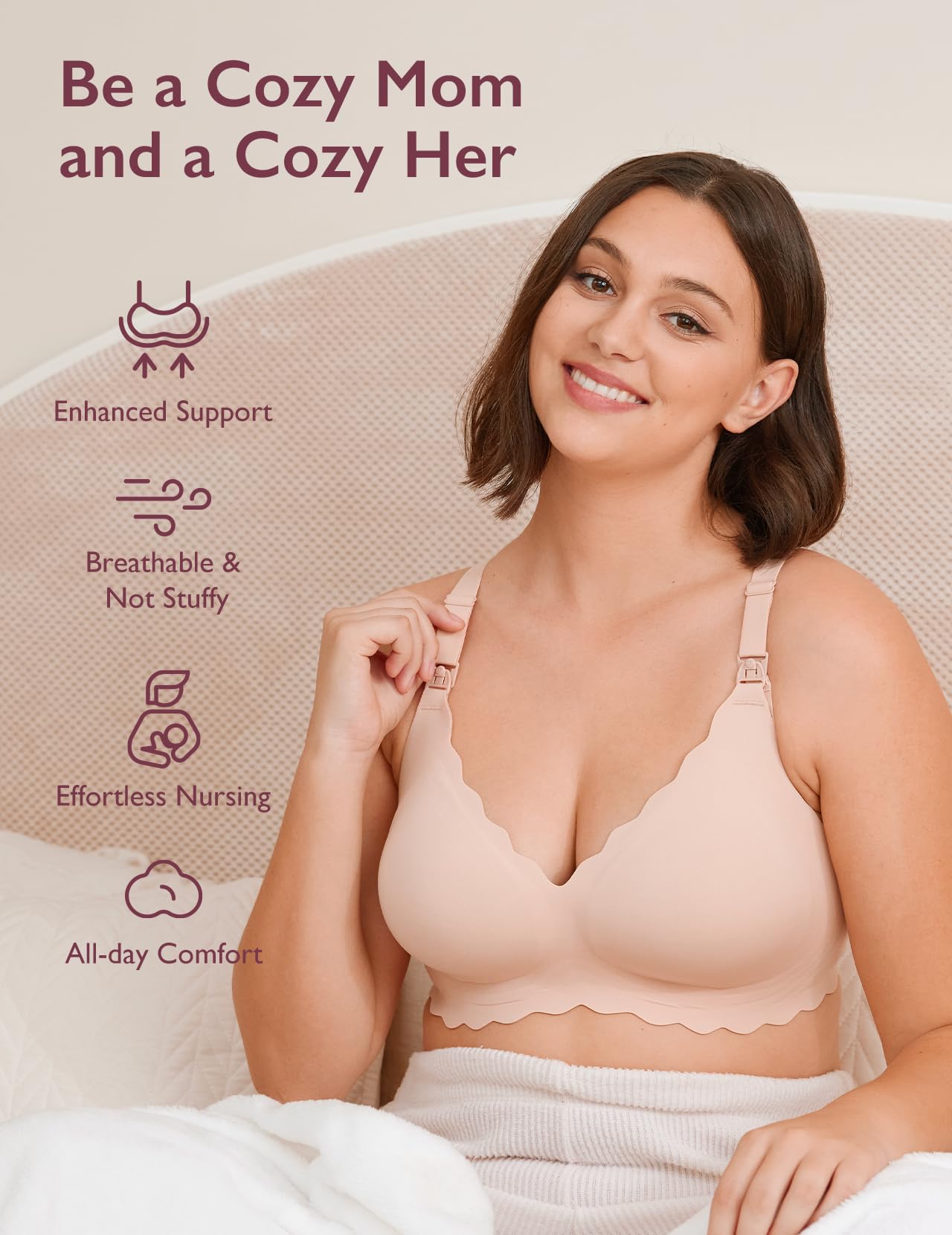 Foto 8 pulgar | Sujetador De Lactancia Momcozy Seamless Para Embarazo Y Maternidad Inalámbrico - Venta Internacional.