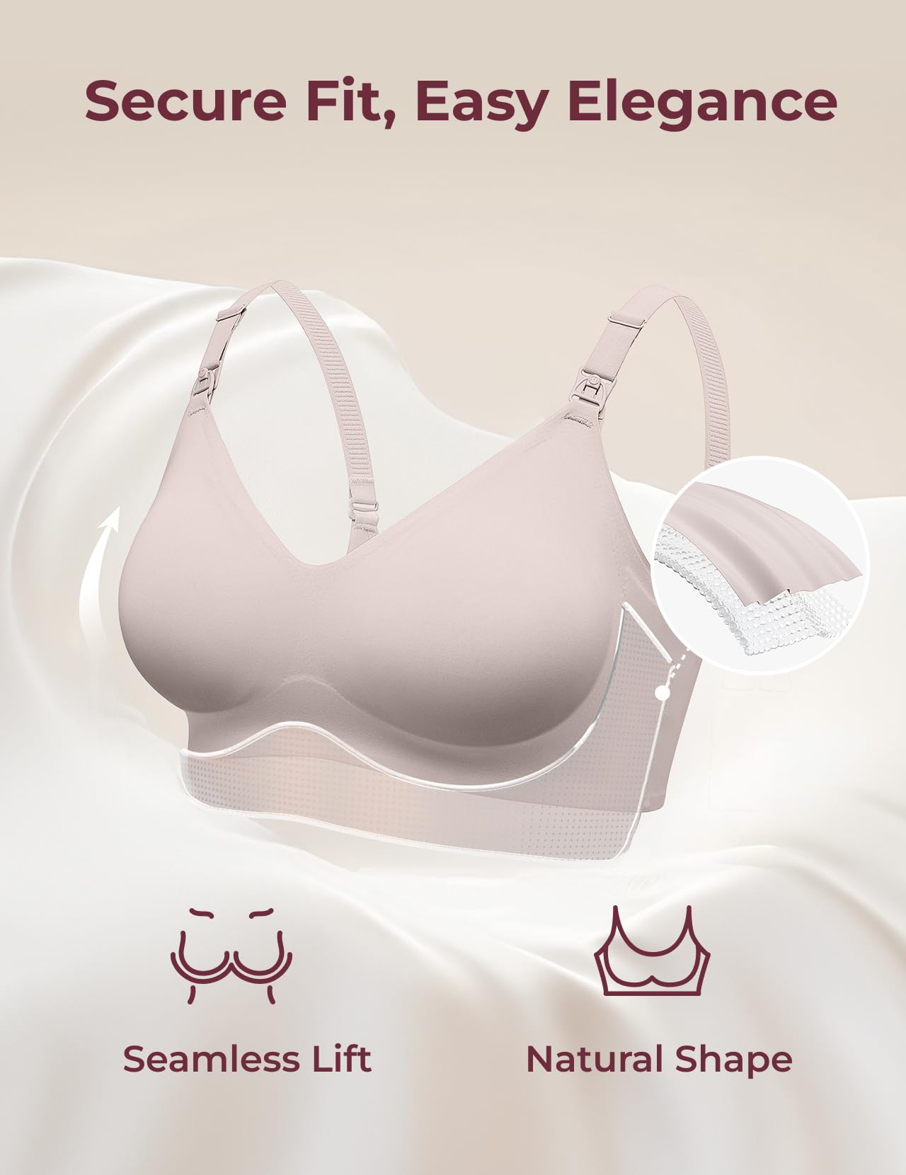 Foto 4 pulgar | Sujetador De Lactancia Momcozy Seamless Ultra Comfort Brown Maternity - Venta Internacional.