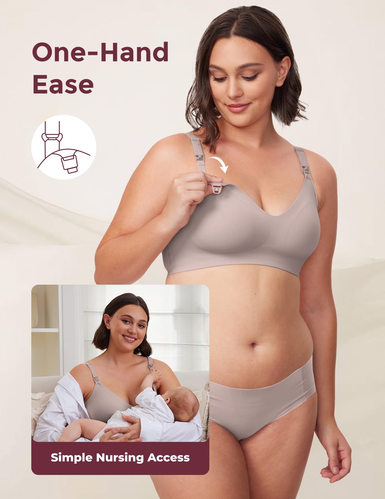 Foto 6 pulgar | Sujetador De Lactancia Momcozy Seamless Ultra Comfort Brown Maternity - Venta Internacional.