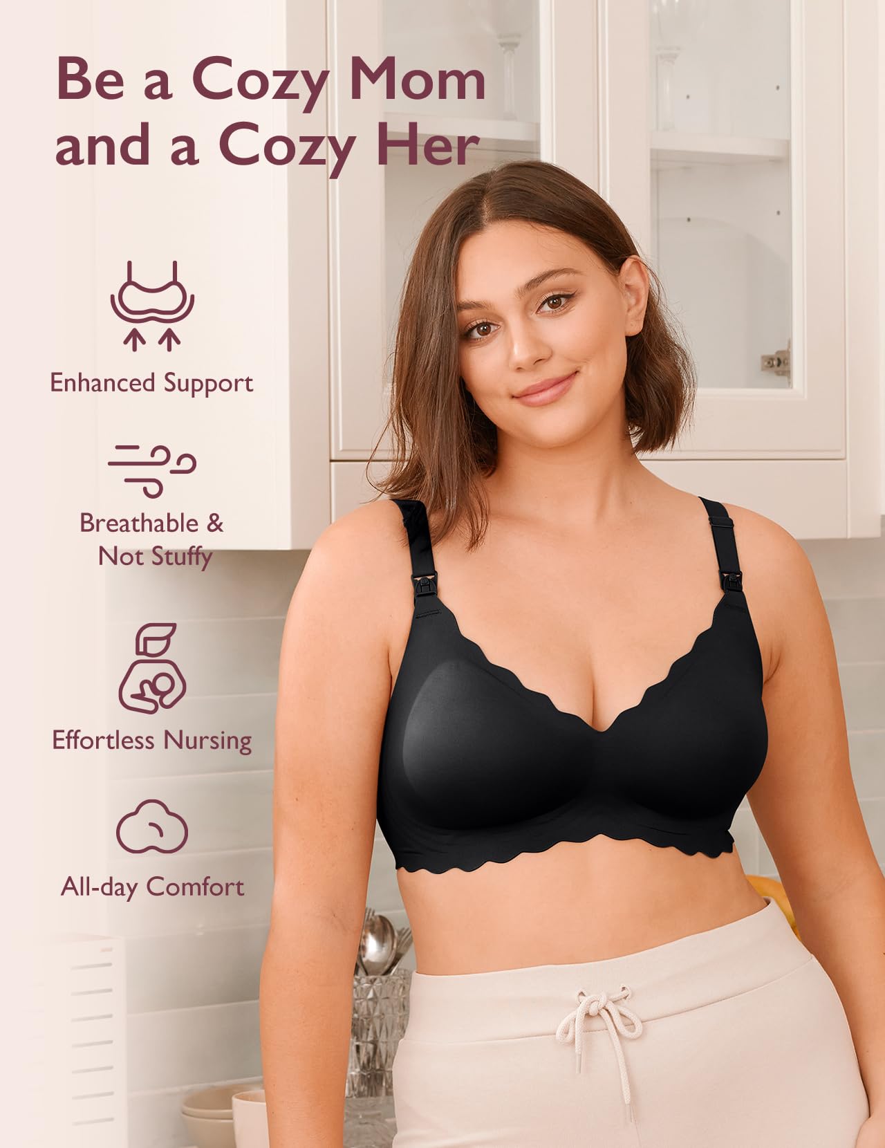 Foto 7 | Sujetador De Lactancia Momcozy Seamless Para Embarazo Y Maternidad Inalámbrico - Venta Internacional.