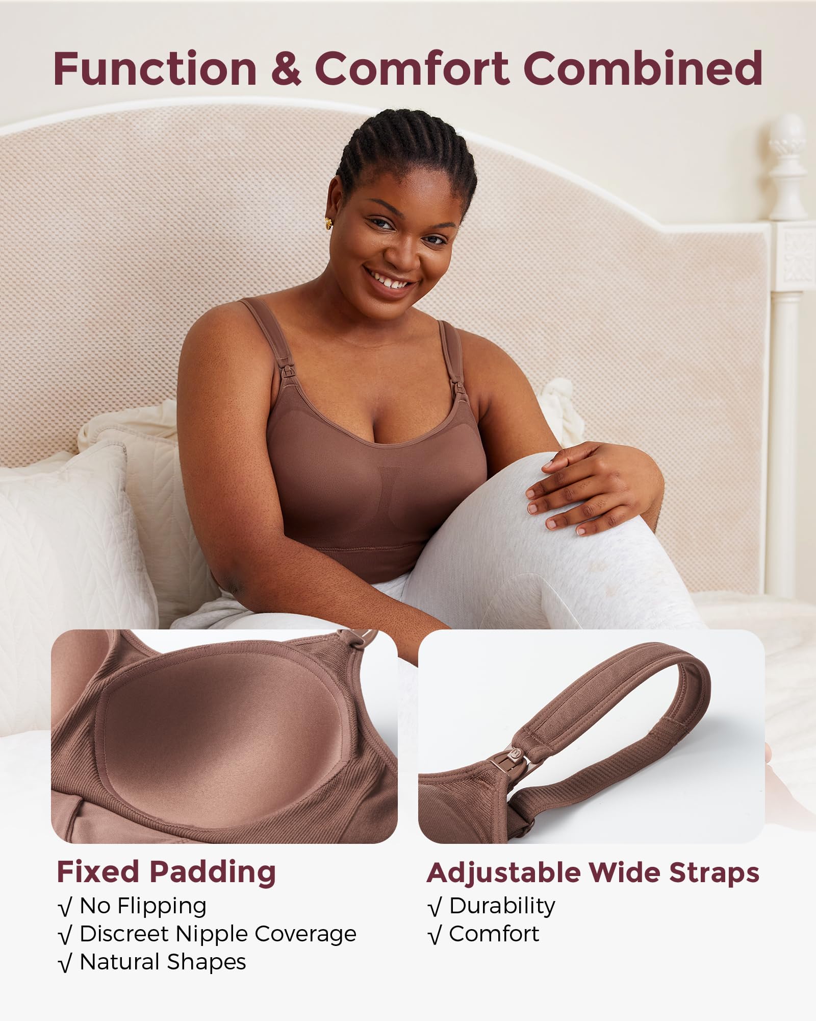 Foto 6 pulgar | Pumping Bra Momcozy, De Licra, Manos Libres, Para Amamantar, Chocolate - Venta Internacional.