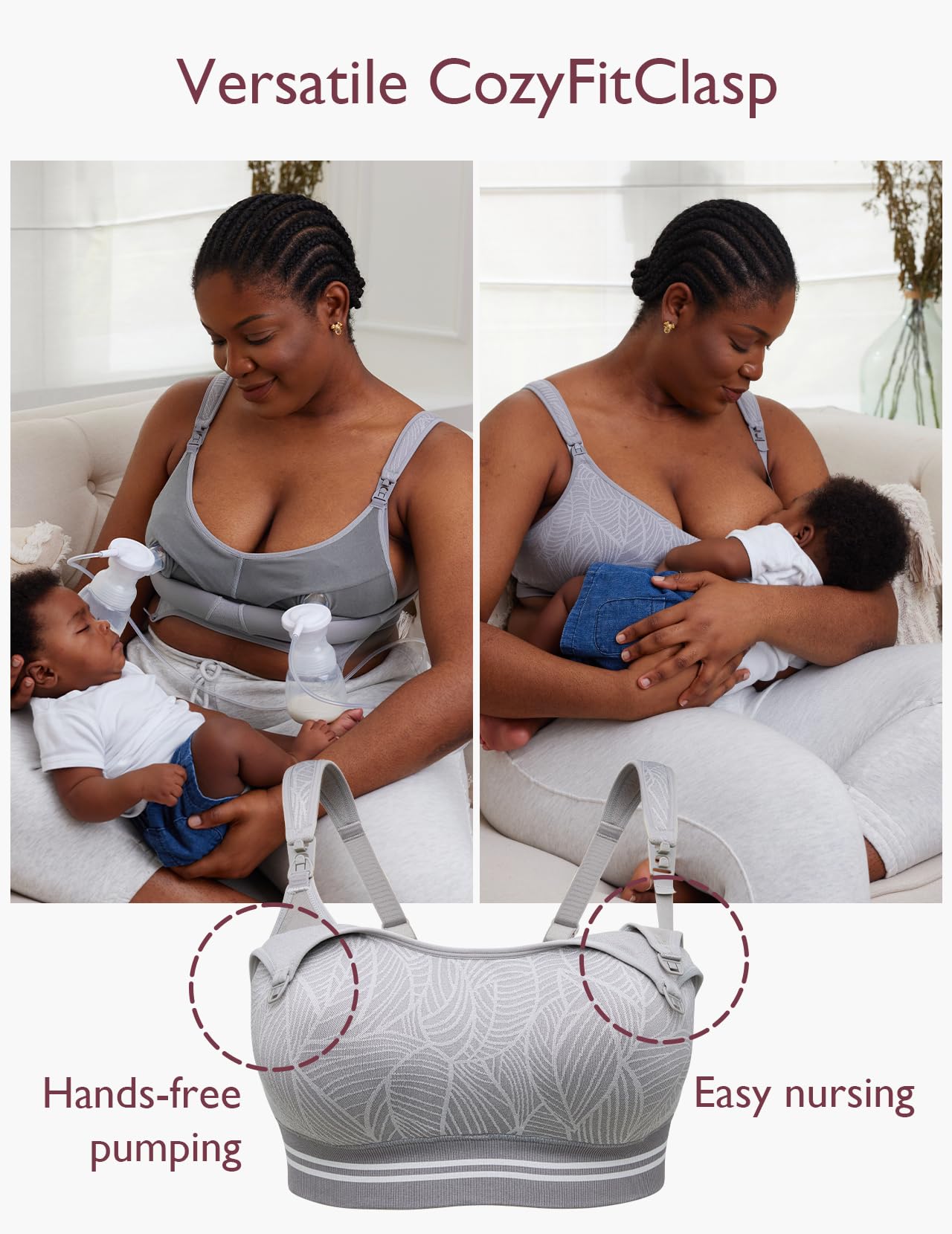 Foto 3 | Sujetador Momcozy sin Costuras 4 en 1 Manos Libres Cierre Cozyfitclasp - Venta Internacional