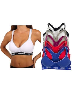 Foto 1 | Brasier Deportivo De Algodón Tatys Fashion Paquete Con 6 Bras