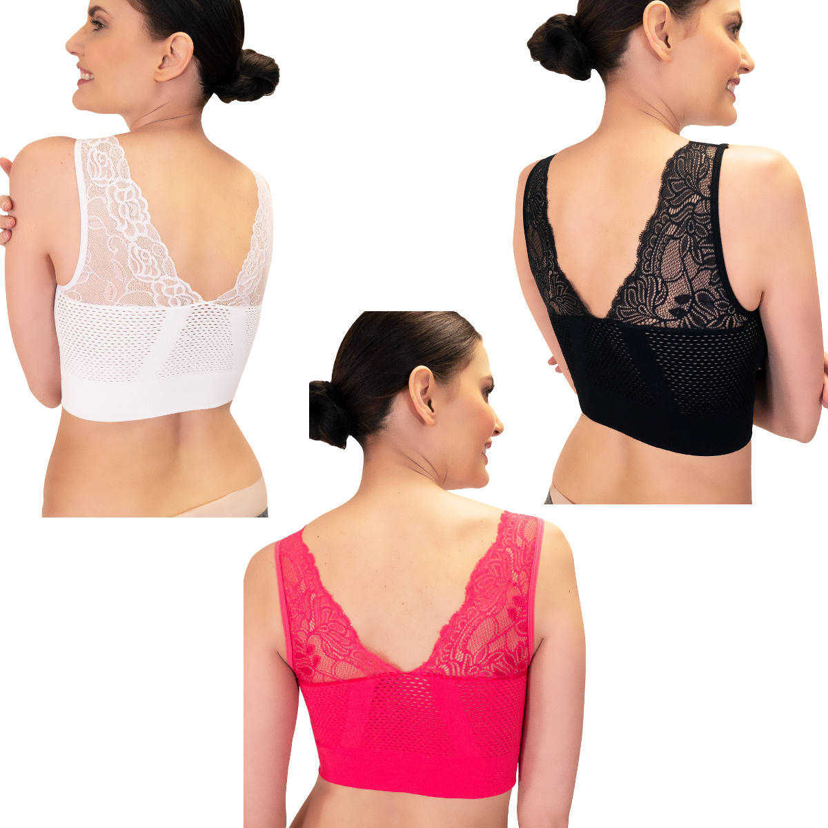 Foto 3 pulgar | Kit 3 Fresh Bra con Encaje I Love Shape 2101 Multicolor