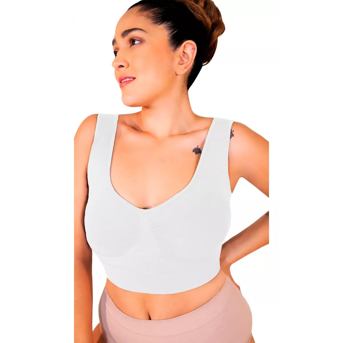 Foto 1 | Set de Top para Dama 1 de Control + 1 de Descanso + Panty de Regalo Blanco I Love Shape