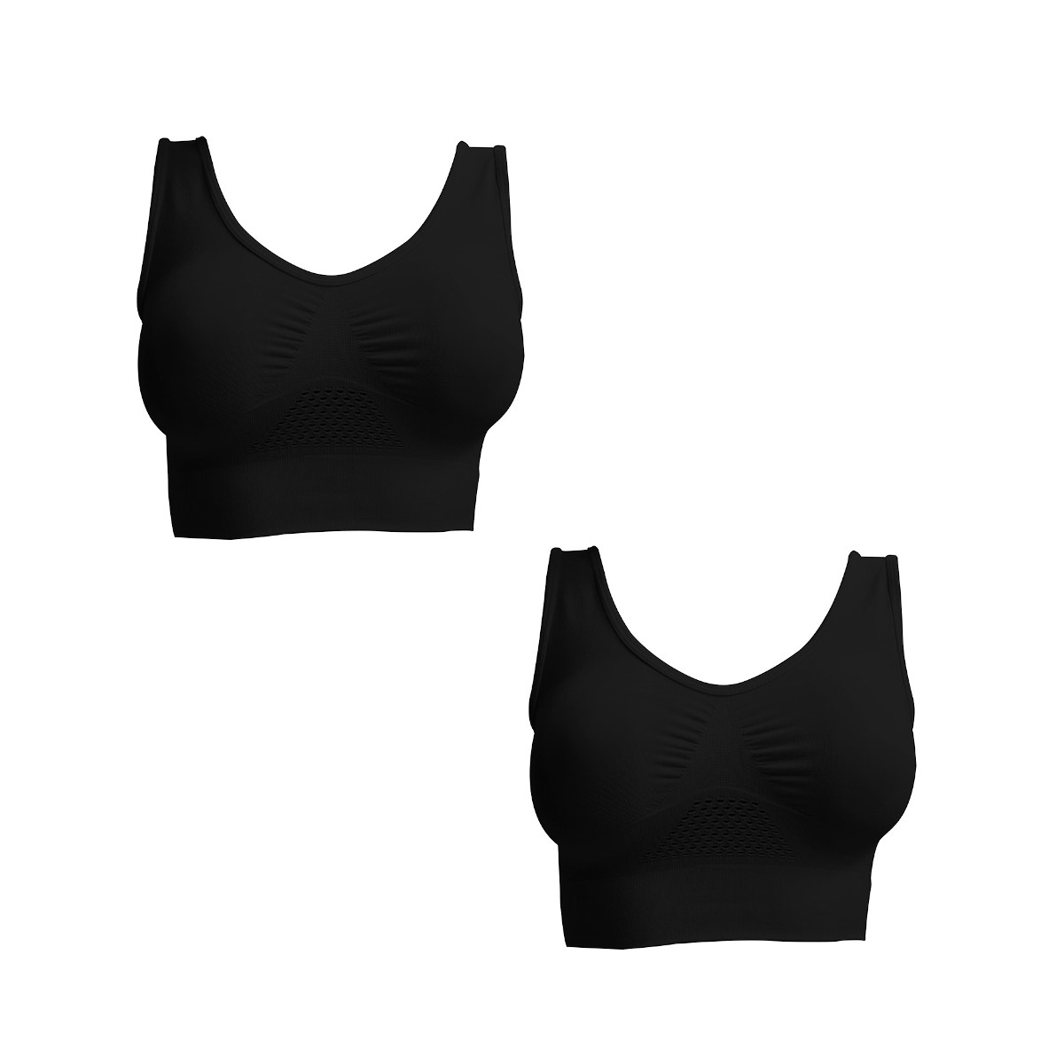 Foto 2 pulgar | Kit 2 Bra Fresh: 1 De Control + 1 De Descanso Y Panty De Regalo Negro I Love Shape M2224+2024 Xxg