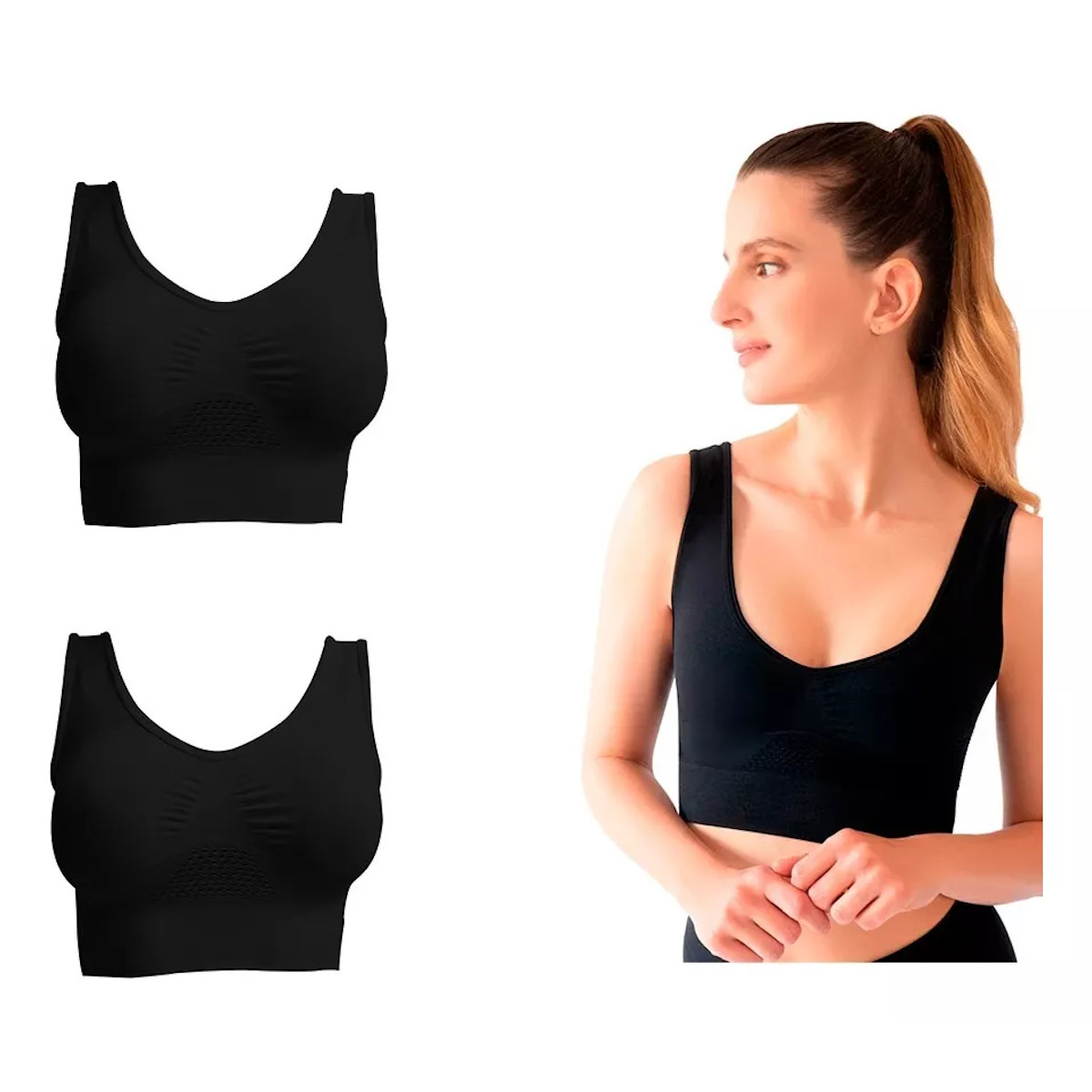 Foto 3 pulgar | Kit 2 Bra Fresh: 1 De Control + 1 De Descanso Y Panty De Regalo Negro I Love Shape M2224+2024 Xxg
