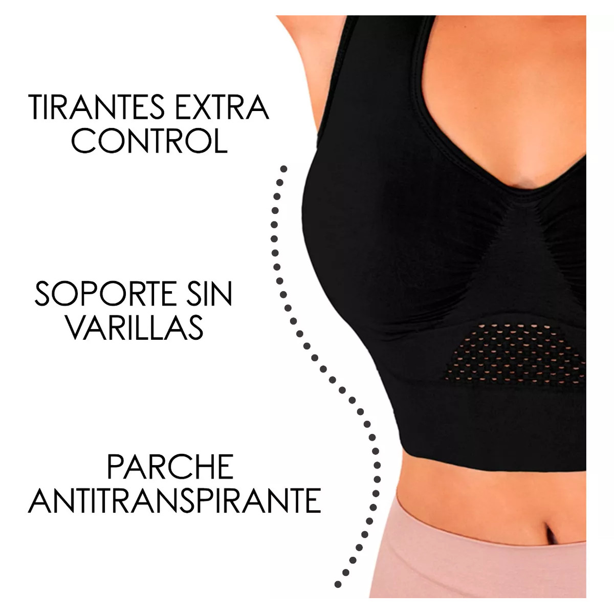 Foto 5 pulgar | Kit 2 Bra Fresh: 1 De Control + 1 De Descanso Y Panty De Regalo Negro I Love Shape M2224+2024 Xxg