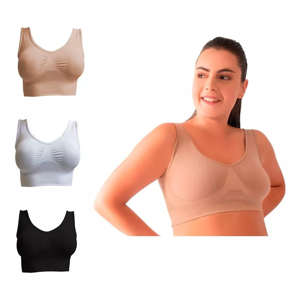 Foto 5 pulgar | Kit 3 Brasieres Fresh Control Colores Básicos I Love Shape + Panty de regalo M 2024 Ch