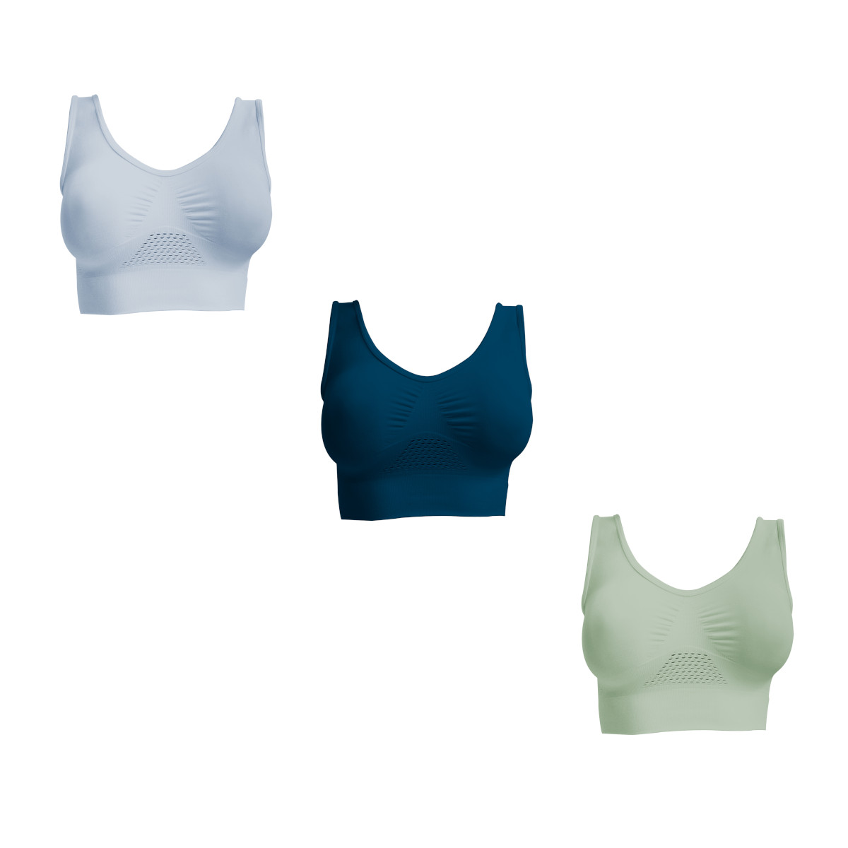 Foto 2 pulgar | Kit De 3 Bra Fresh Colores Aqua I Love Shape M2024 Ch