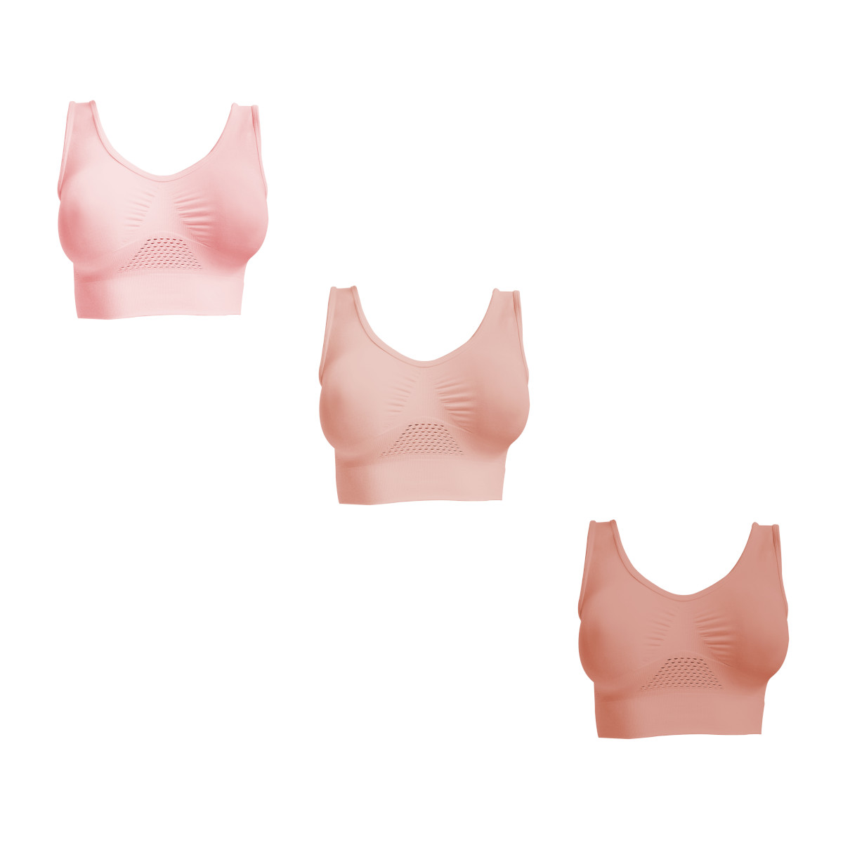 Foto 2 pulgar | Kit De 3 Bra Fresh Colores Nude I Love Shape M2024 Ch
