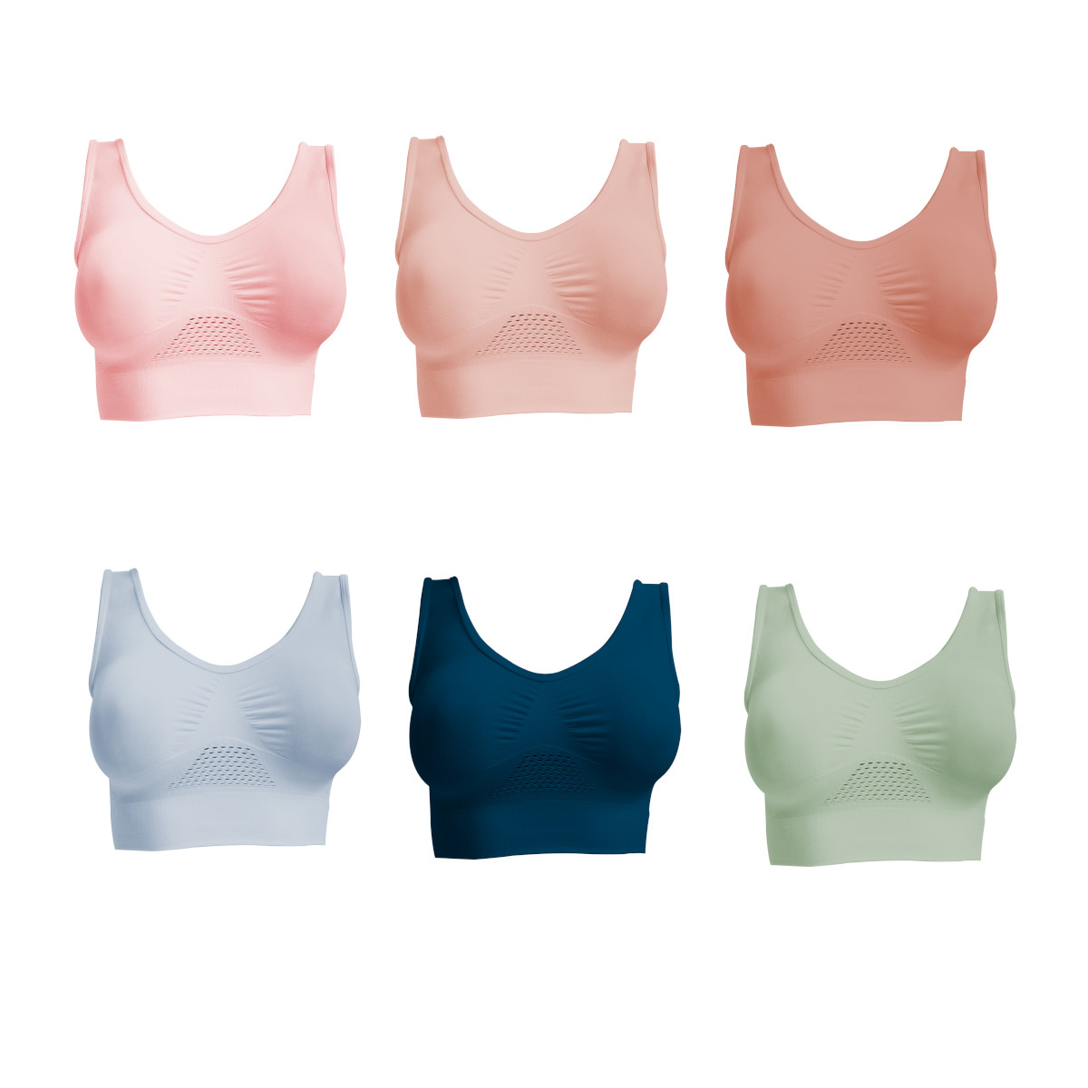 Foto 2 pulgar | Kit De 6 Bra Fresh Control Colores Verano I Love Shape M2024 Xxg