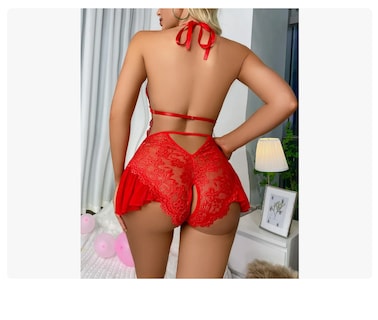 Foto 1 | Lencería 1 Pieza Encaje Baby Doll Rojo
