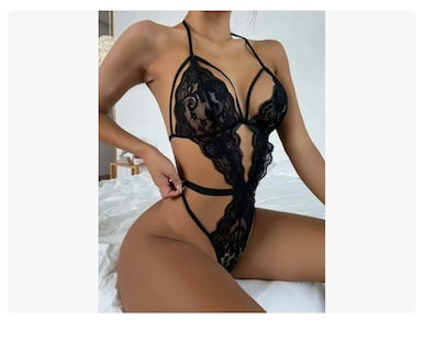 Foto 3 | Lencería Encaje Sexy Mujer Baby Doll Negro