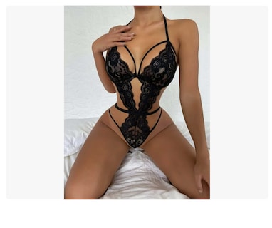 Foto 4 | Lencería Encaje Sexy Mujer Baby Doll Negro
