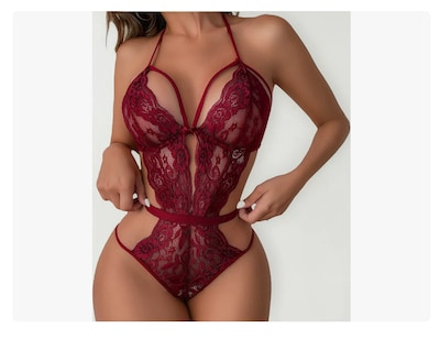 Foto 1 | Lencería Encaje Sexy Mujer Baby Doll Rojo