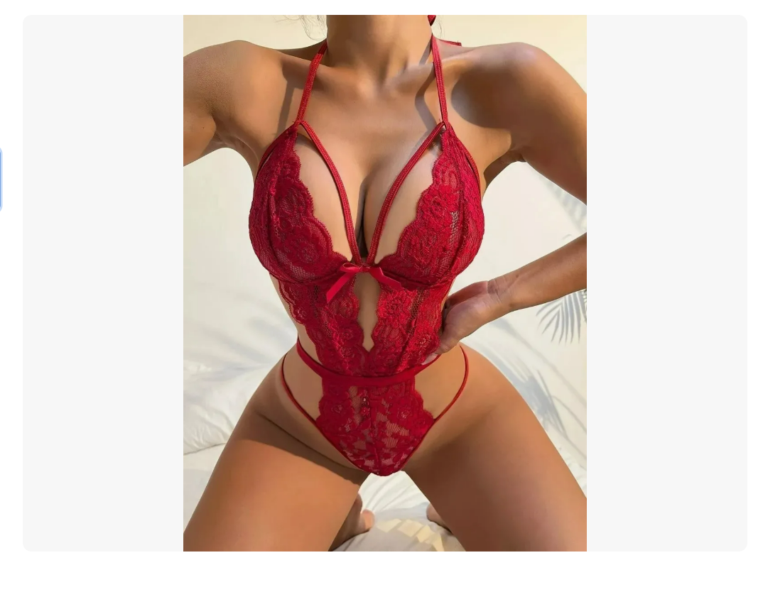 Foto 3 pulgar | Lencería Encaje Sexy Mujer Baby Doll Rojo