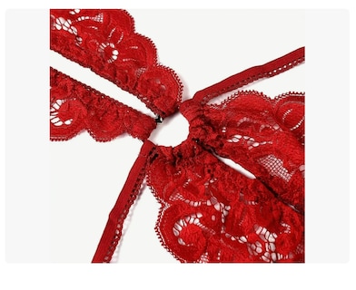 Foto 4 | Lencería Encaje Sexy Mujer Baby Doll Rojo
