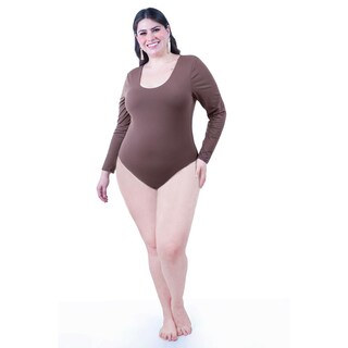 Foto 5 | Body Manga Larga Roman Fashion / Tallas Extras, 007 (cafe) Cafe