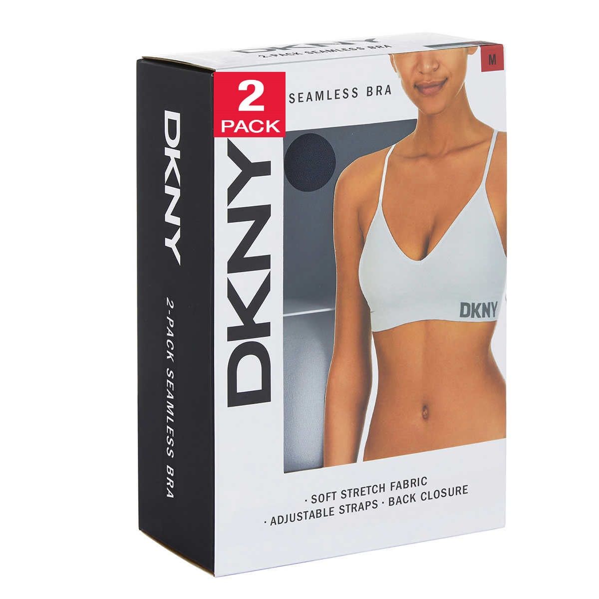 Foto 2 pulgar | Brasier DKNY 2 Pack Seamless Stretch Bra Azul y Gris para Mujer