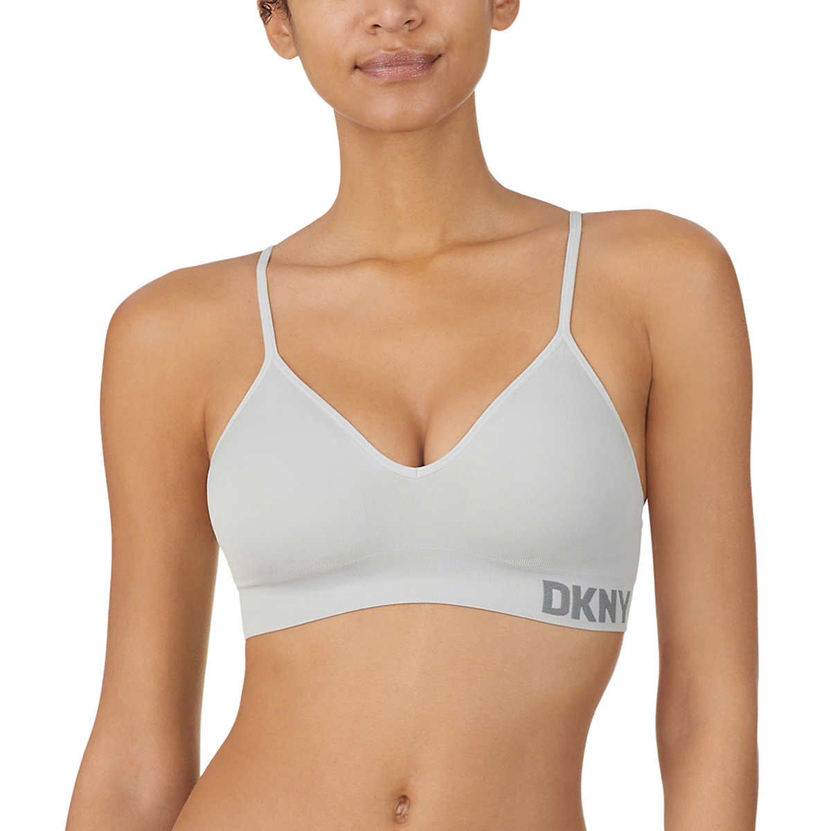 Foto 3 pulgar | Brasier DKNY 2 Pack Seamless Stretch Bra Azul y Gris para Mujer