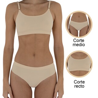 Foto 4 | Conjunto Lencería Top Y Calzón D'ssentials Dsts01 Nude Sin Costuras Paquete 6 Pzs