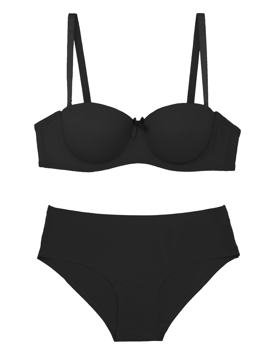 Foto 3 pulgar | Set de Brasier Push Up Y Panty din Costuras Tatys Fashion