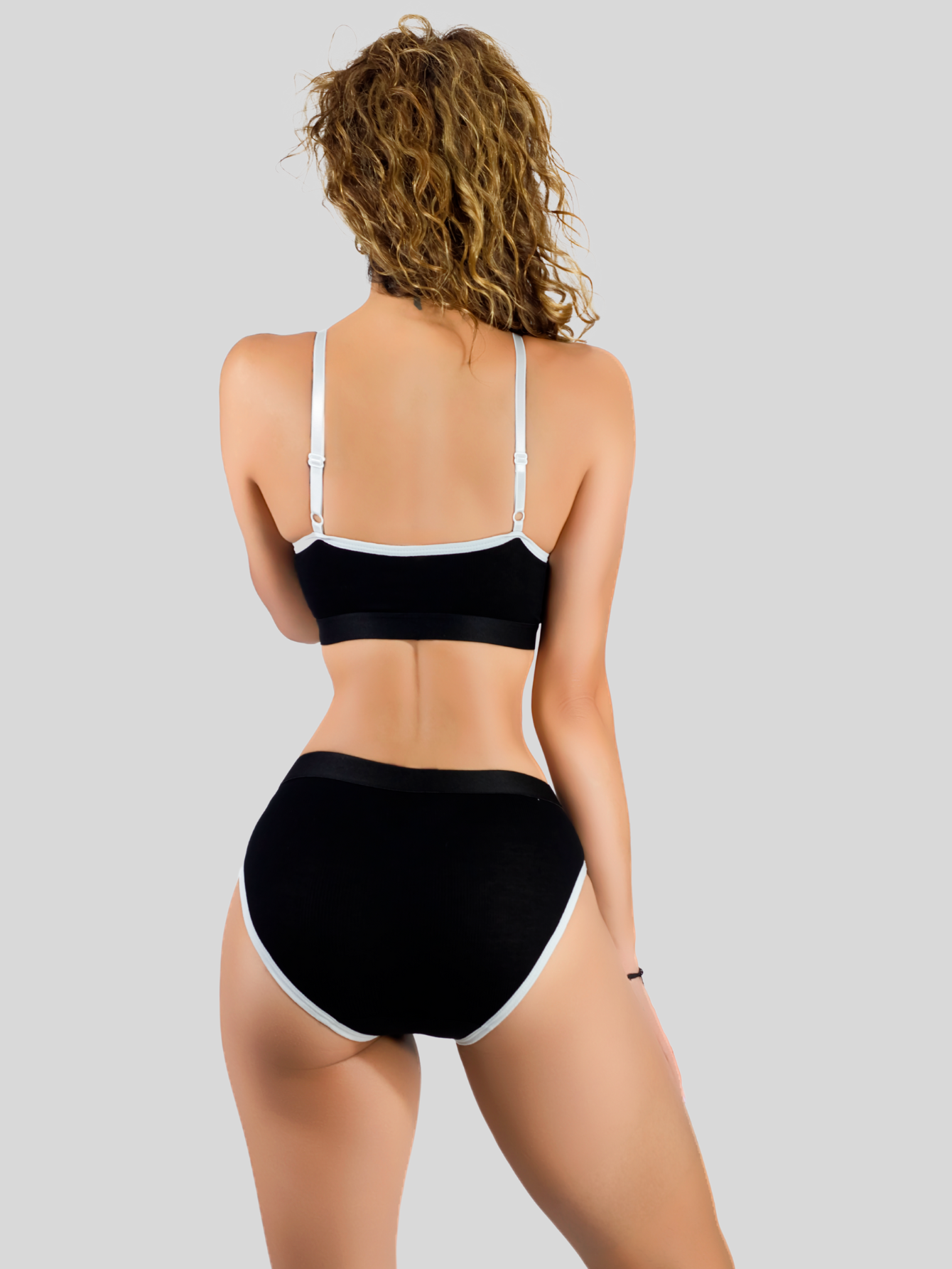 Foto 4 pulgar | Set De Lencería Mujer Brasier Y Calzón Cómodo Casual Set.i-1005 Negro Juego De Ropa Interior Dama