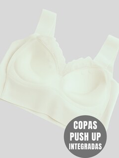 Foto 6 | Brasier Push Up Con Encaje Floral Bra-1001 Blanco Soporte Total Y Diseño Cómodo