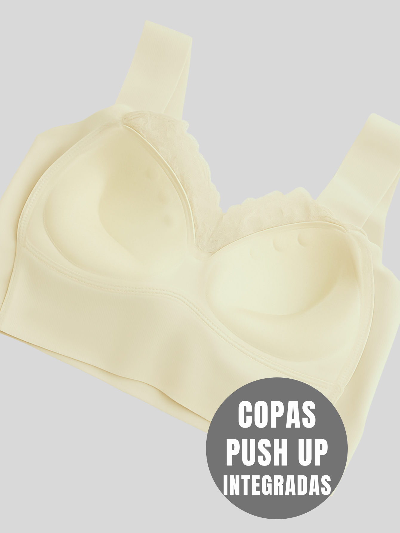 Foto 6 | Brasier Push Up Con Encaje Floral Bra-1001 Beige Soporte Total Y Diseño Cómodo