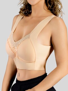 Foto 4 | Brasier Push Up Con Encaje Floral Bra-1001 Nude Soporte Total Y Diseño Cómodo