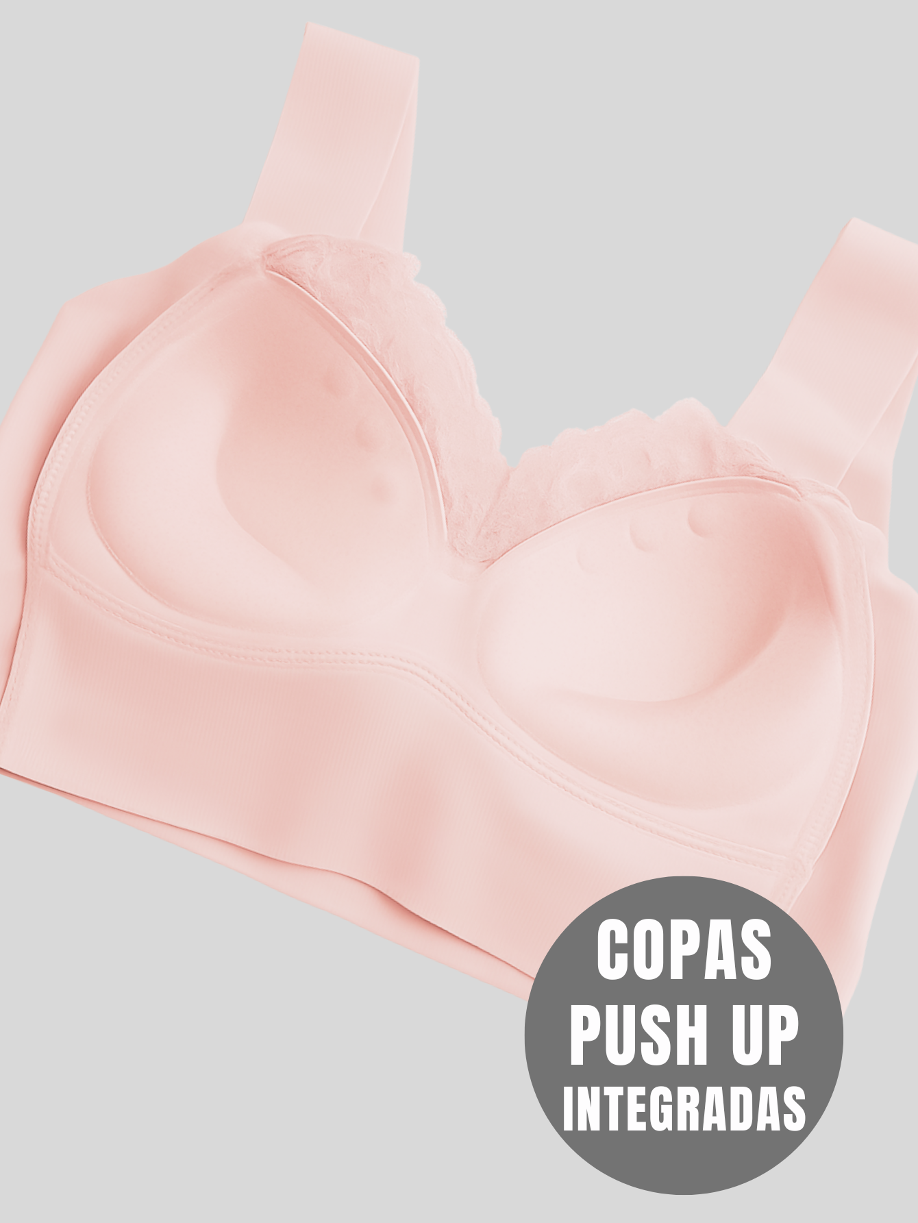 Foto 7 pulgar | Brasier Push Up Con Encaje Floral Bra-1001 Coral Soporte Total Y Diseño Cómodo