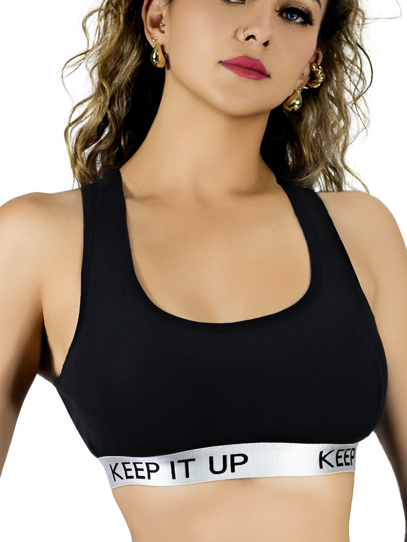 Foto 2 pulgar | Bra Mujer Con Copas Push Up Peto Medio Bra-1004 Negro Comodidad Sin Varilla