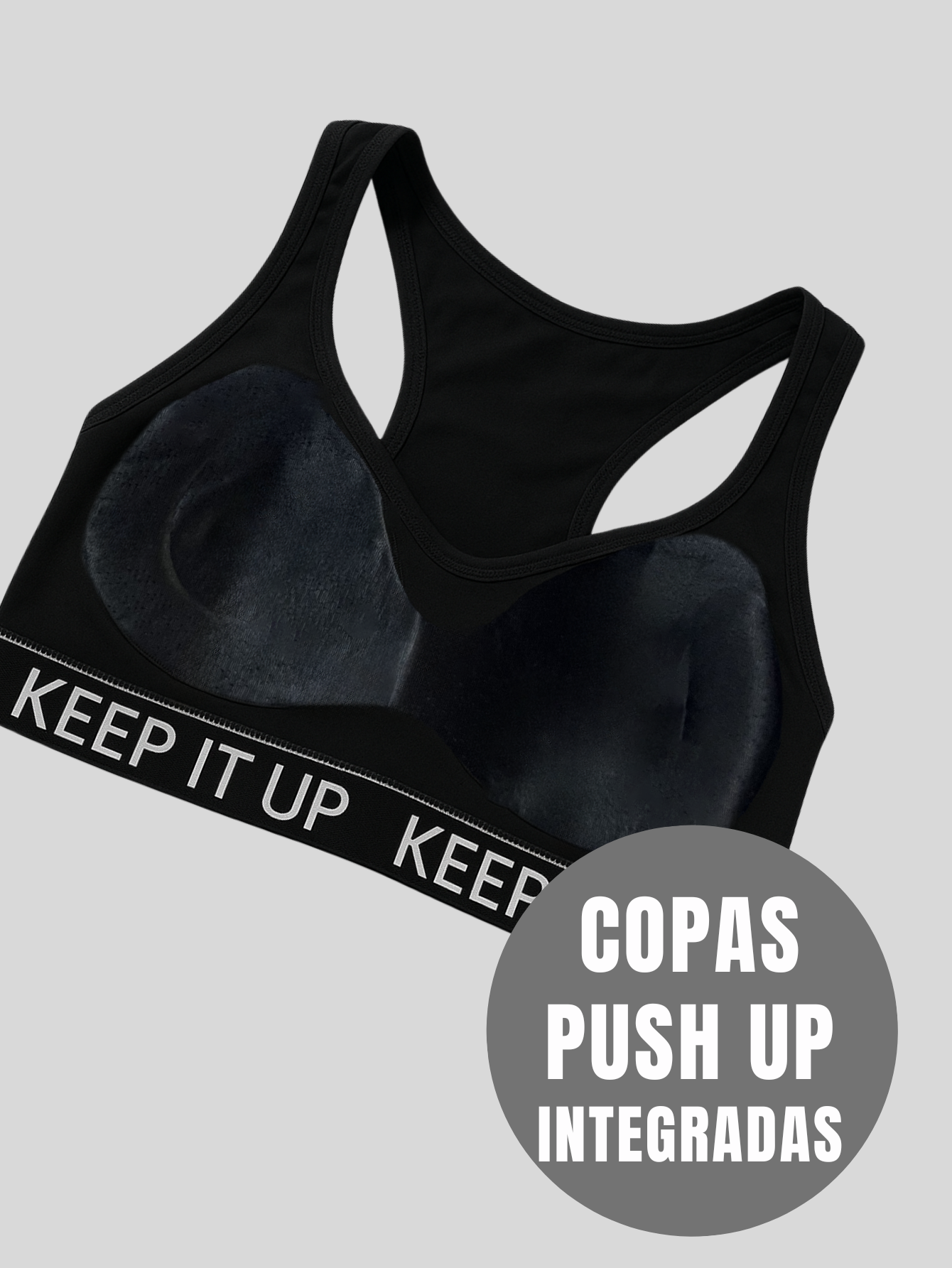 Foto 6 pulgar | Bra Mujer Con Copas Push Up Peto Medio Bra-1004 Negro Comodidad Sin Varilla