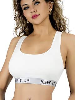 Foto 1 | Bra Mujer Con Copas Push Up Peto Medio Bra-1004 Blanco Comodidad Sin Varilla