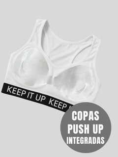 Foto 5 | Bra Mujer Con Copas Push Up Peto Medio Bra-1004 Blanco Comodidad Sin Varilla