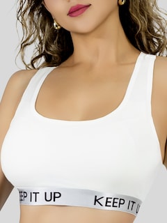 Foto 7 | Bra Mujer Con Copas Push Up Peto Medio Bra-1004 Blanco Comodidad Sin Varilla